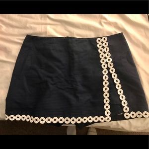 Lily Pulitzer embroidered skort navy white 12